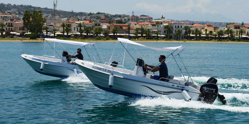 Manousakis Marine no-license rental boats Iasonas, Achilleas and Konstantinos in Rethymno